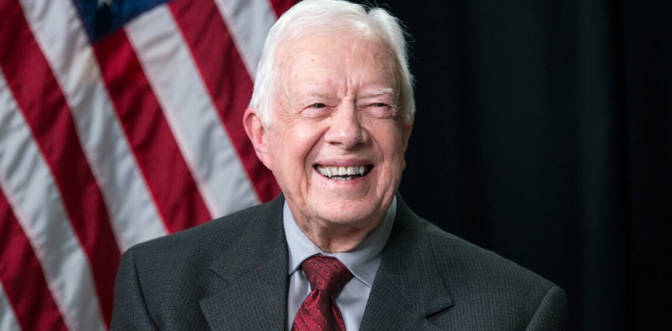 US President Jimmy Carter with Flag