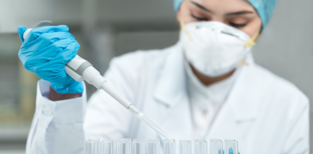 Young female scientist working in the laboratory