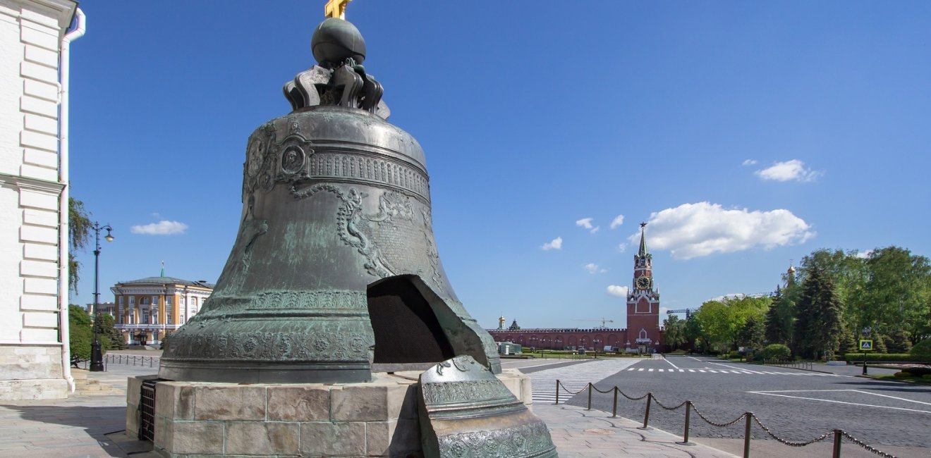 Tsar bell with Kremlin in Moscow