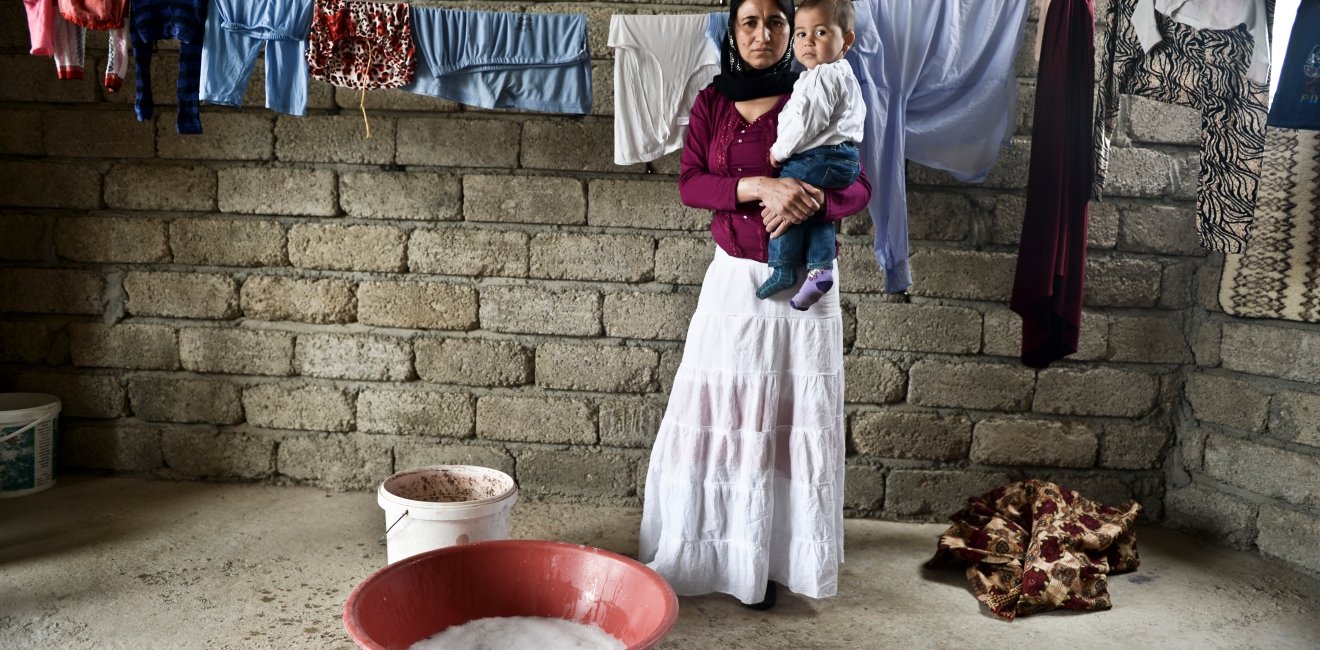 Yazidi Woman and Child