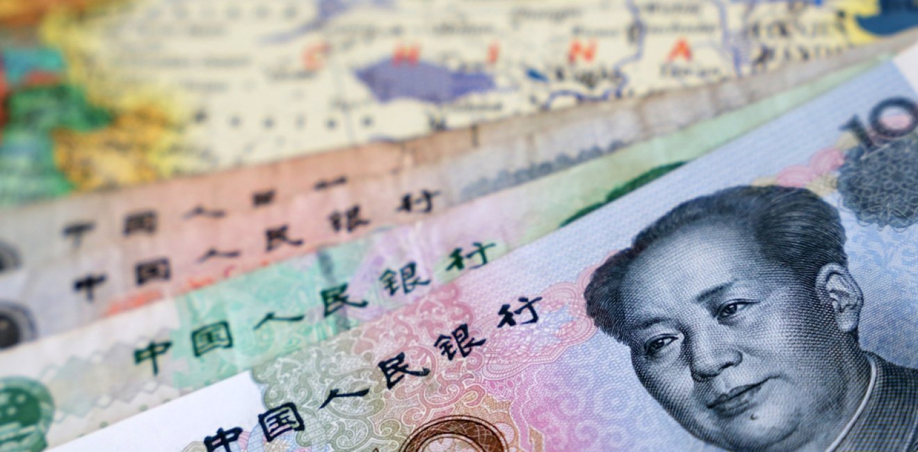 Chinese Yuan over map of China