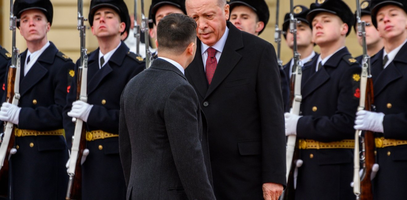 Turkish President Recep Erdogan and Ukrainian President Vladimir Zelensky in Kyiv, Ukraine February 3, 2020