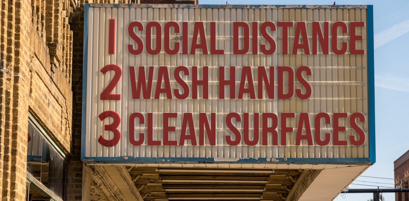 Social Distancing, Wash Hands, Clean Surfaces