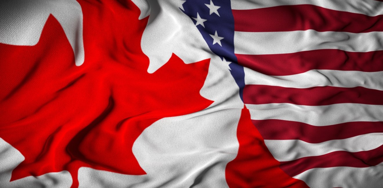 Canada and US flags