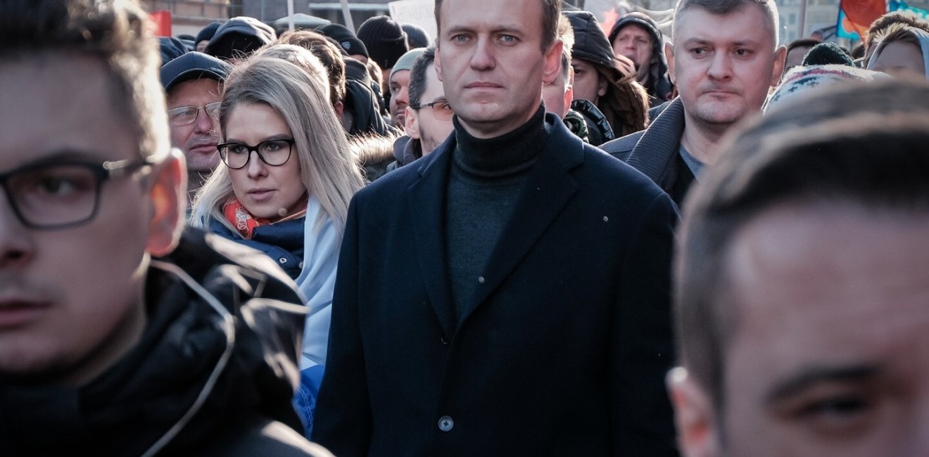 Alexey Navalny at a rally in memory of politician Boris Nemtsov on February 29, 2020