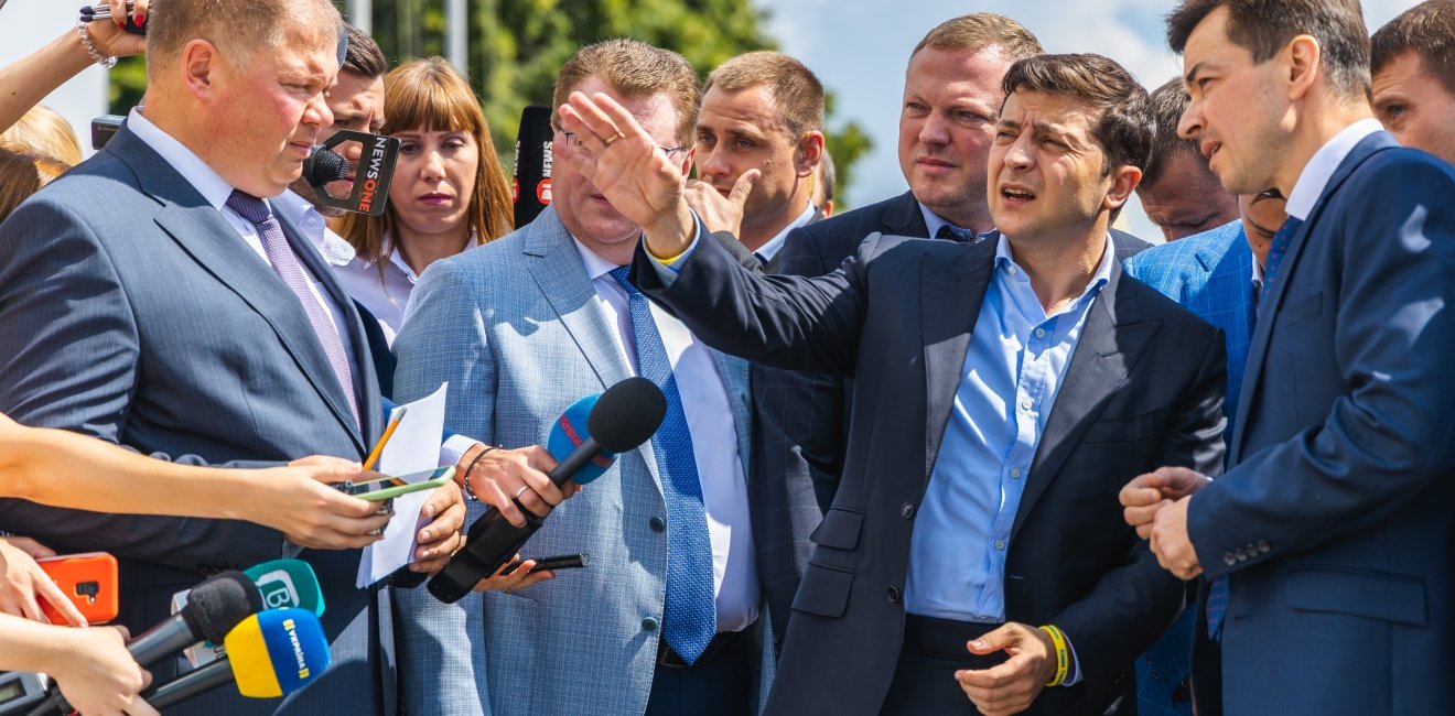 DNIPRO, UKRAINE – July 12, 2019. Arrival of the President of Ukraine Vladimir Zelensky to Dnipro.