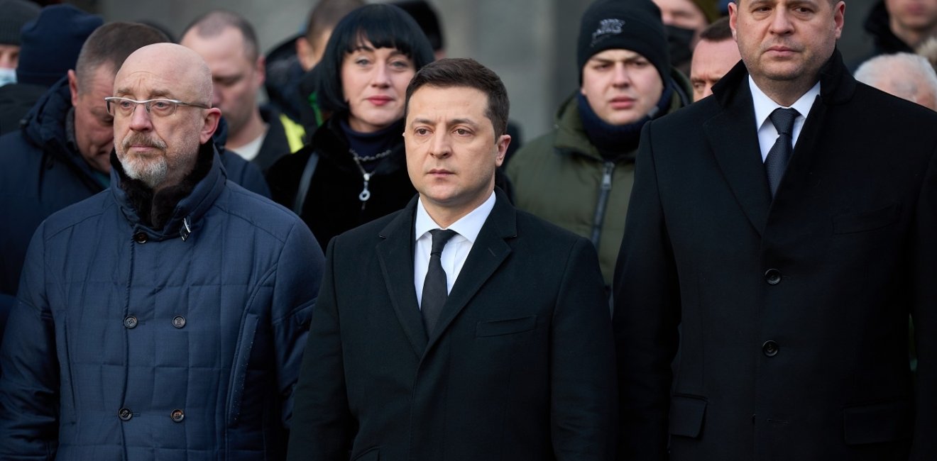 20.01.2022 Ukraine. Kyiv. President Zelensky and the Minister of Defense.