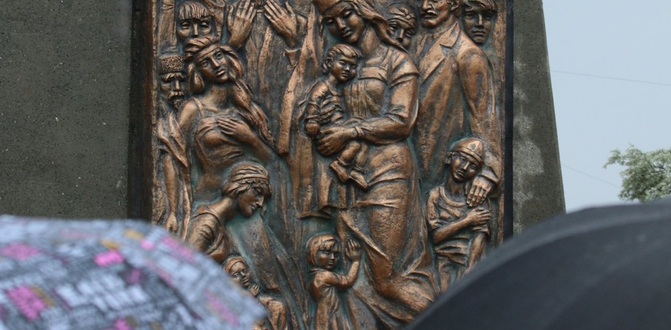 Detail from monument to the deportation of Crimean Tatars