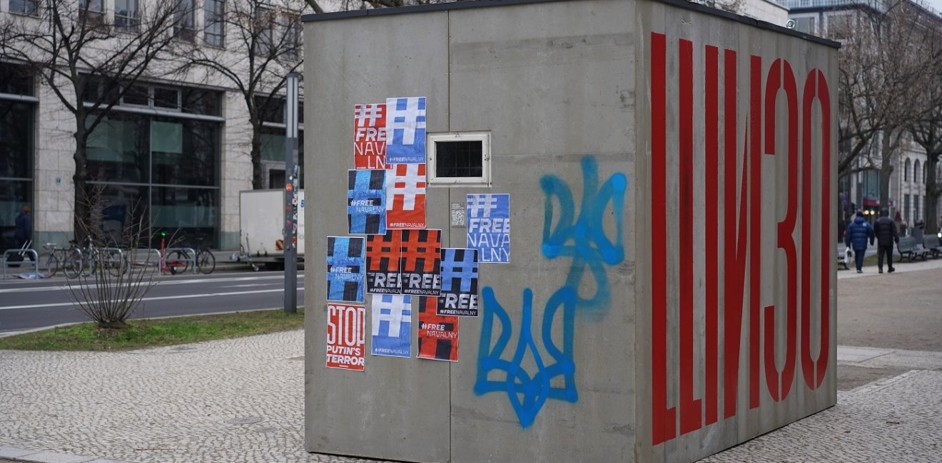 Navalny protest art in Berlin Germany