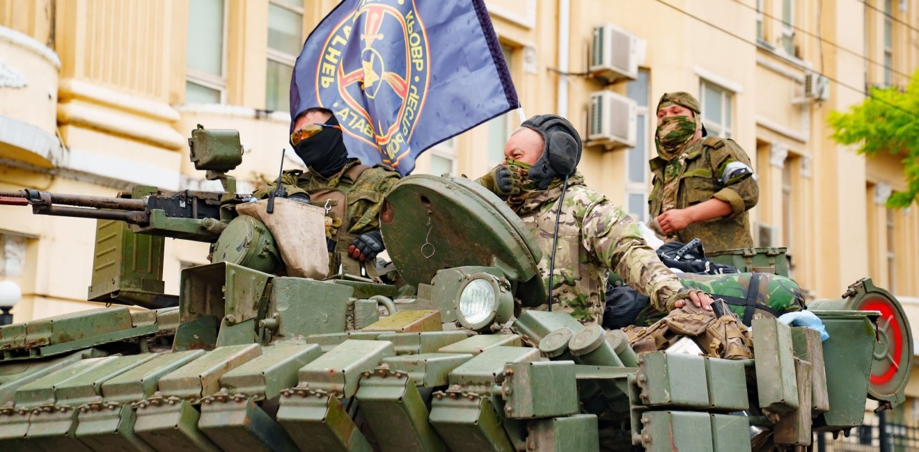 Wagner troops on tank 