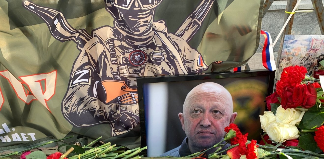 Memorial to former Wagner financier Evgeny Prigozhin