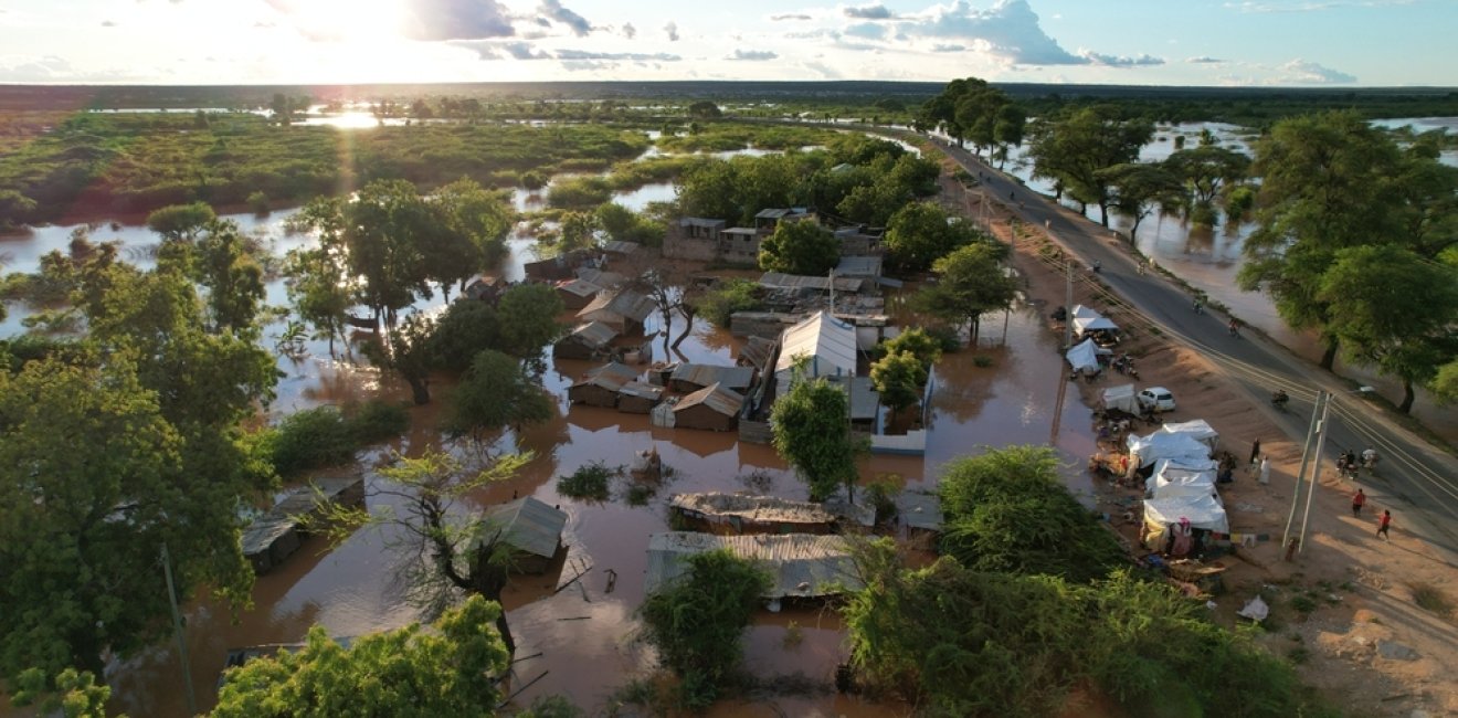 Houses submerged in water during heavy rains, floods in Kenya