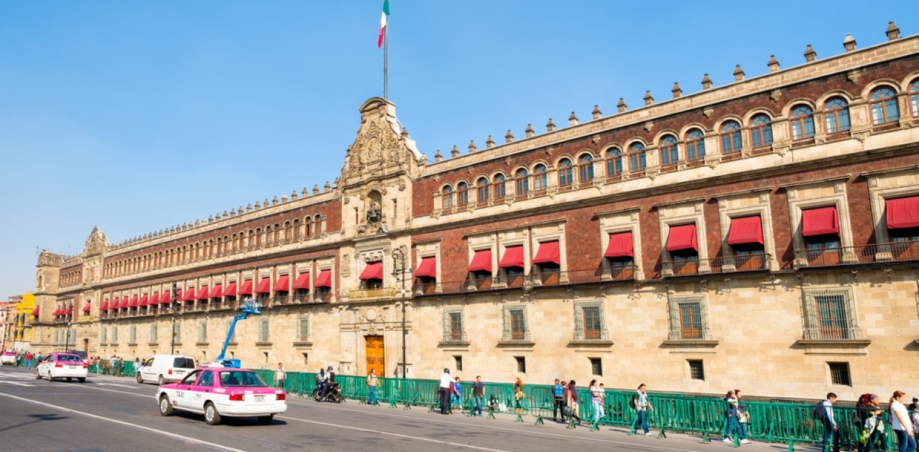 The National Palace next to the Zocalo in Mexico City