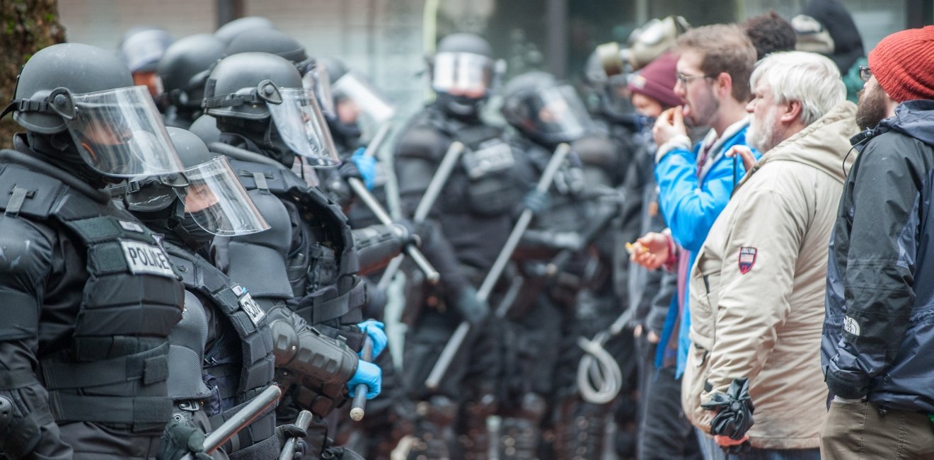 Black Lives Matter protest in downtown Portland, 2017