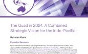 The first page of the report, featuring the Indo-Pacific Program logo on a dynamic purple background.