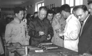 China-Albania friendship delegation on a visit to an Albanian factory, 1967