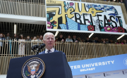 President Joe Biden speaks at Ulster University in Belfast, Northern Ireland, Wednesday, April 12, 2023