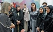 Dr. Sonia Ben Jaafar, CEO, engaging with students enrolled in the Nomu Al Ghurair-Talaaqa Program in the United Arab Emirates, June 12, 2024. Courtesy of the Abdulla Al Ghurair Foundation.