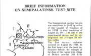 Nevada-Semipalatinsk Movement, 'Brief Information on Semipalatinsk Test Site'