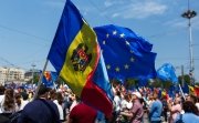 Flag of Moldova and the EU