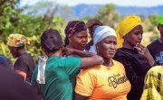 Group of Africans waiting for medical outreach care in Abuja, Nigeria. 