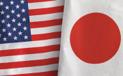 US and Japanese flags side by side