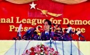 Aung San Suu Kyi at election campaign event, Yangon, Burma, November 1, 2015.