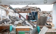 Destroyed school in Ukraine