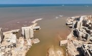 A bridge destroyed in Derna, Libya.