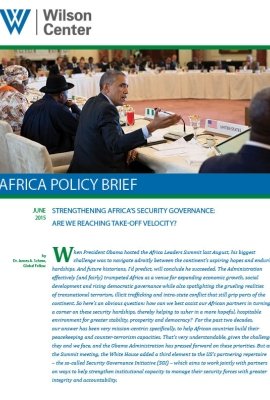 Strengthening Africa's Security Governance: Are We Reaching Take-Off Velocity?