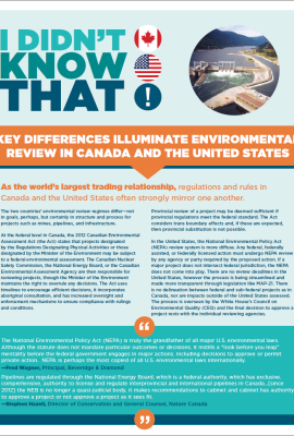 Key Differences Illuminate Environmental Review in Canada and the United States