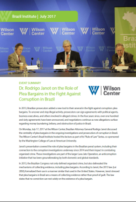 Event Summary: Dr. Rodrigo Janot on the Role of Plea Bargains in the Fight Against Corruption in Brazil