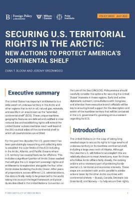 Bloom Report Cover (Securing US Territorial Rights in Arctic)