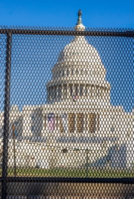 Fencing in front of the U.S. Capitol Building