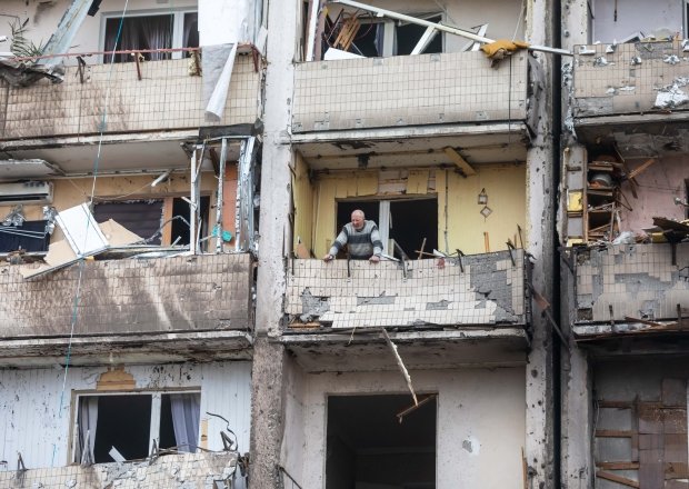 Bombed apartment in Ukraine