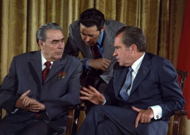 Leonid Brezhnev and Richard Nixon talks in 1973