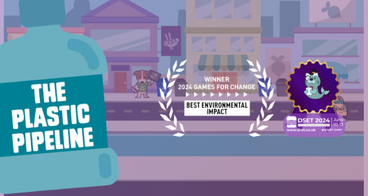 Header image for The Plastic Pipeline Game with added DSET & Games for Change awards logos