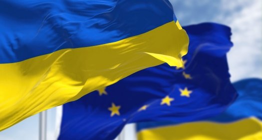 Ukrainian and the EU flag