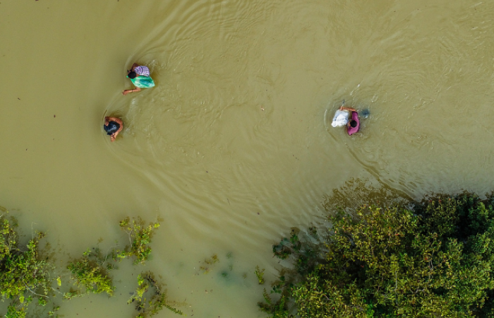 Flooded road in Central America.