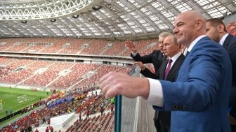 President Putin visits Luzhniki Stadium to start the FIFA World Cup Trophy Tour. Source: kremlin.ru.