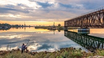 Fisherman in front of Azov Sea