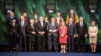 Family photo at the 11th Arctic Council Ministerial Meeting in Rovaniemi.