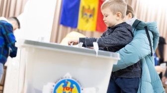 Moldova voting center 