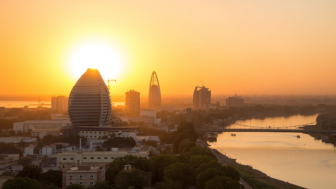 A sunset view of river Nile in Khartoum, Sudan