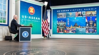 President Biden attends a virtual summit with ASEAN leaders.