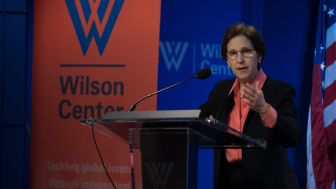 Cynthia Arnson speaking at Wilson Center NATCON panel regarding the Peace Process in Colombia