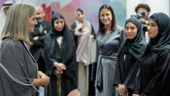 Dr. Sonia Ben Jaafar, CEO, engaging with students enrolled in the Nomu Al Ghurair-Talaaqa Program in the United Arab Emirates, June 12, 2024. Courtesy of the Abdulla Al Ghurair Foundation.