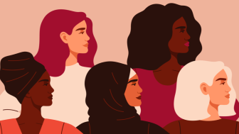 5 women of different nationalities standing side by side