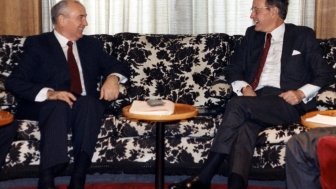 President Bush and General Secretary Gorbachev meet aboard the Gorky, 02 Dec 89