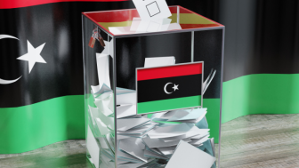 Libya - ballot box - voting, election concept - 3D illustration